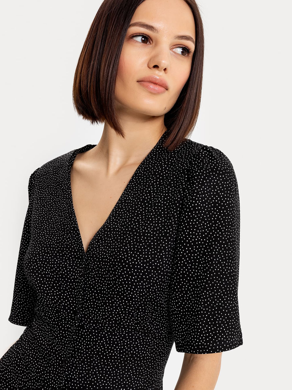 ПЛАТЬЕ ЖЕНСКОЕ ч.б горошек 152558 - Mark formelle фото 4