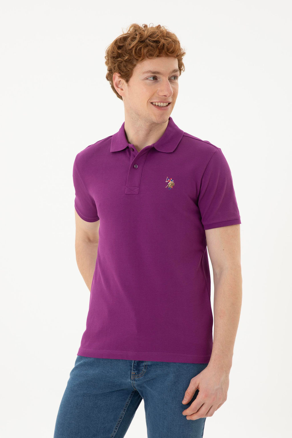 Мужская фиолетовая базовая футболка - U.s. polo assn фото 8