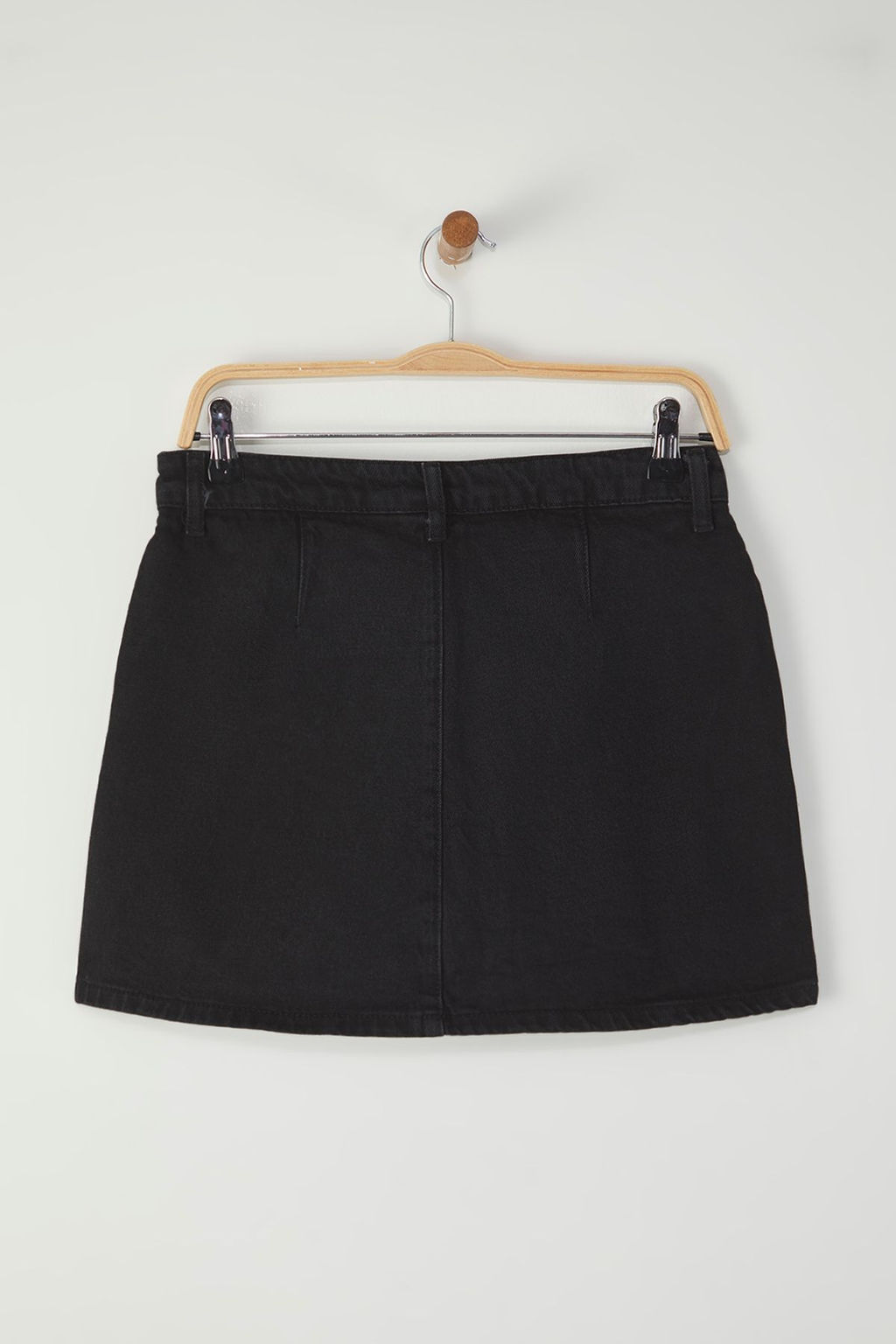 Siyah More Sustainable Yuksek Bel Mini Denim Sort Etek TWOSS25SR00079