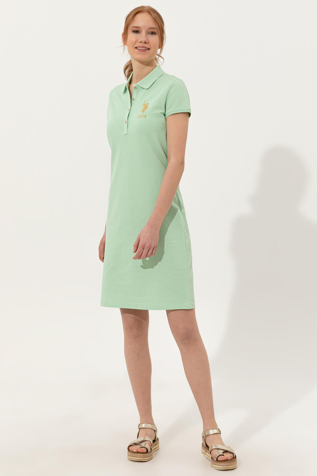 Женское мятное трикотажное платье Неожиданная скидка в корзине - U.s. polo assn фото 3