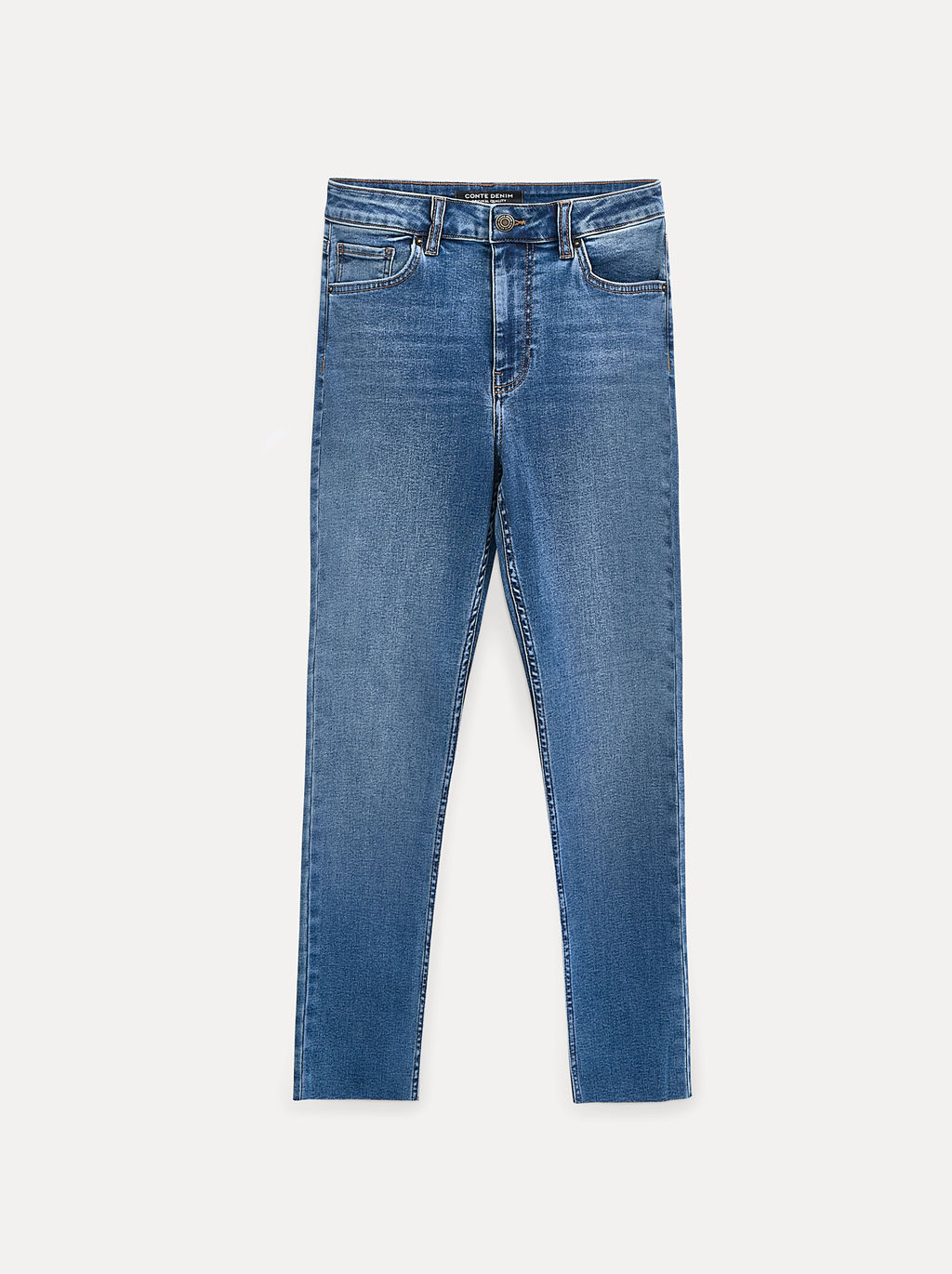 CONTE CON-721 Джинсы skinny с эффектом потёртостей и необработанным краем blue - Conte elegant фото 8