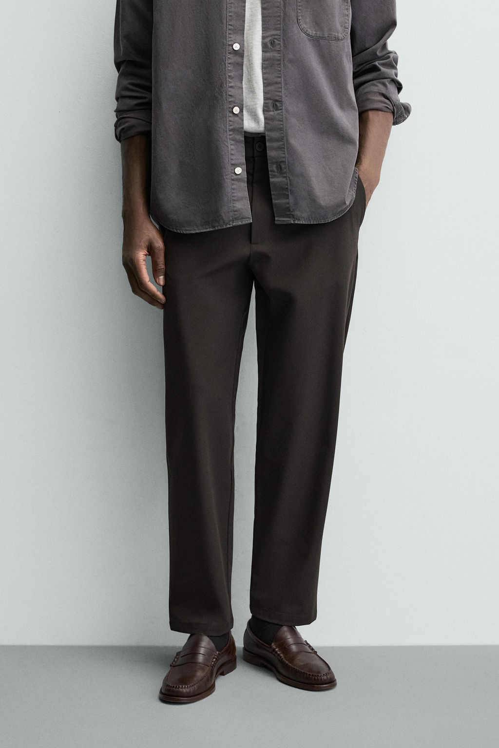 PANTAL?N REGULAR FIT CONFORT / Marr?n - Zara фото 11