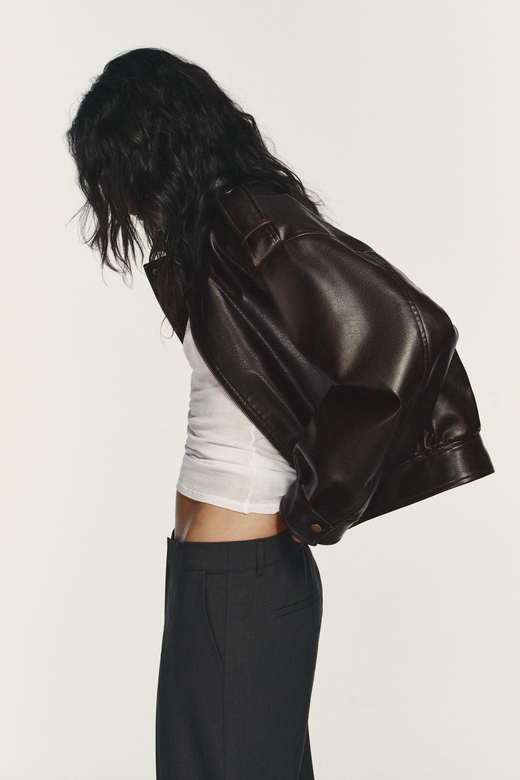 LOW-RISE PINSTRIPE TROUSERS - Zara фото 4