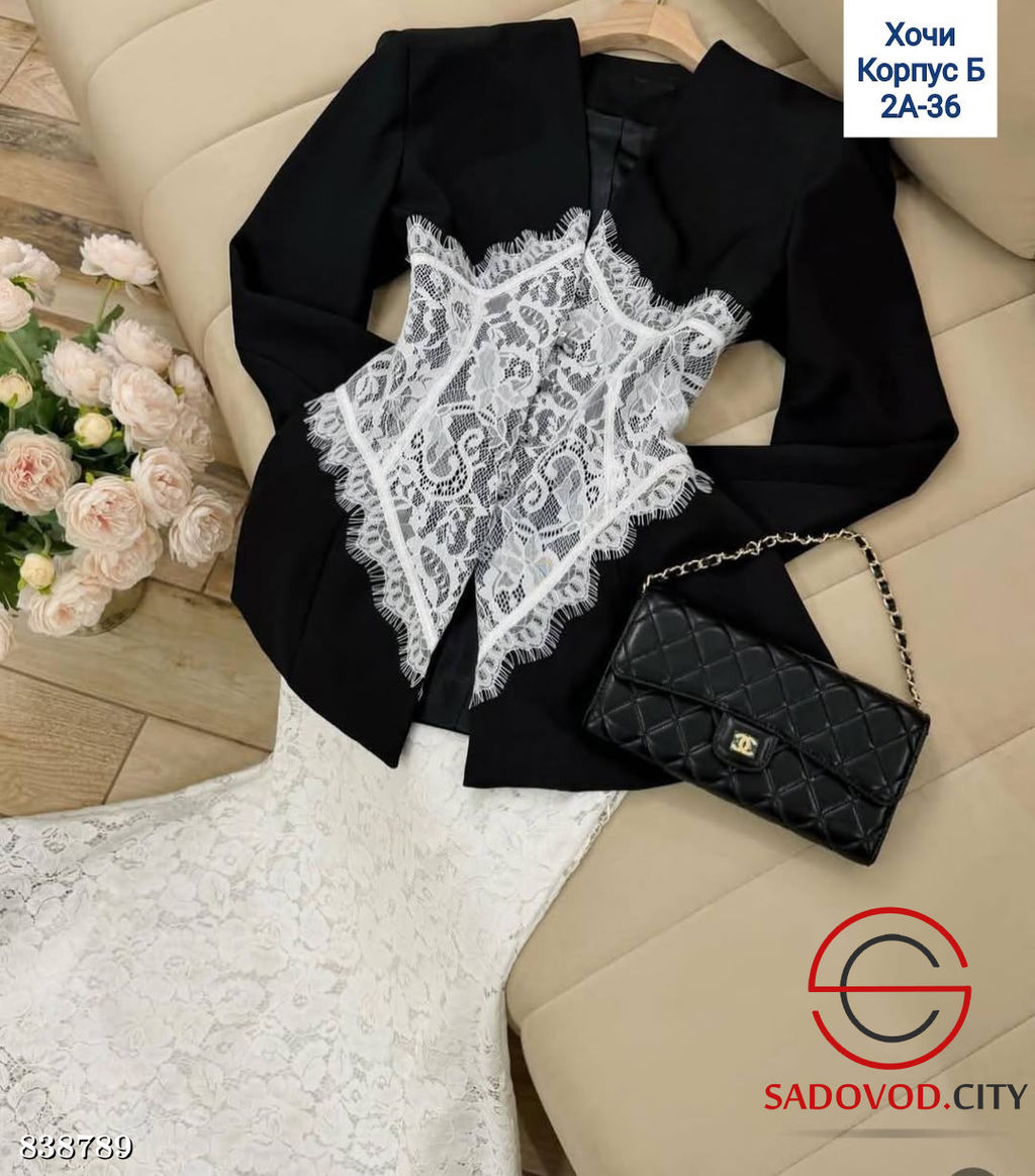 Пиджак-платье с гипюровым корсетом - Bruno фото 4