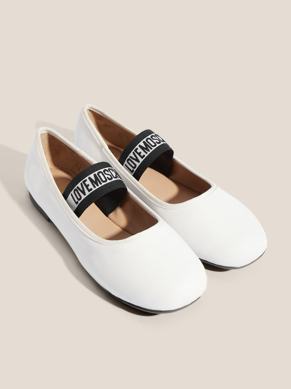 Балетки мэри-джейн LOVE MOSCHINO BALLET LOVE Артикул 4402219, белый  фото 2