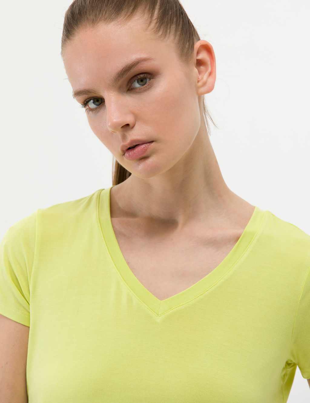 Ye_il Comfort Fit V Yaka Basic Ti__rt