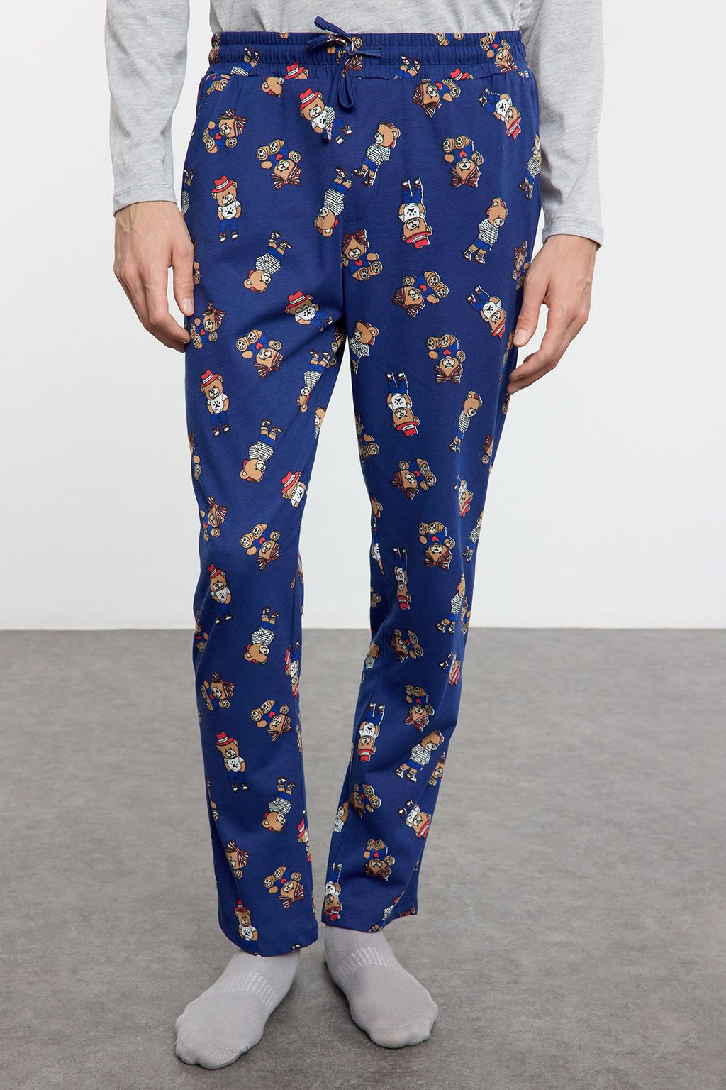 TRENDYOL MAN Grimelanj - Lacivert Ay?c?k Desenli Couple/Cift Orme Pijama Tak?m? TMNAW25PT00044 - Trendyolmilla фото 9