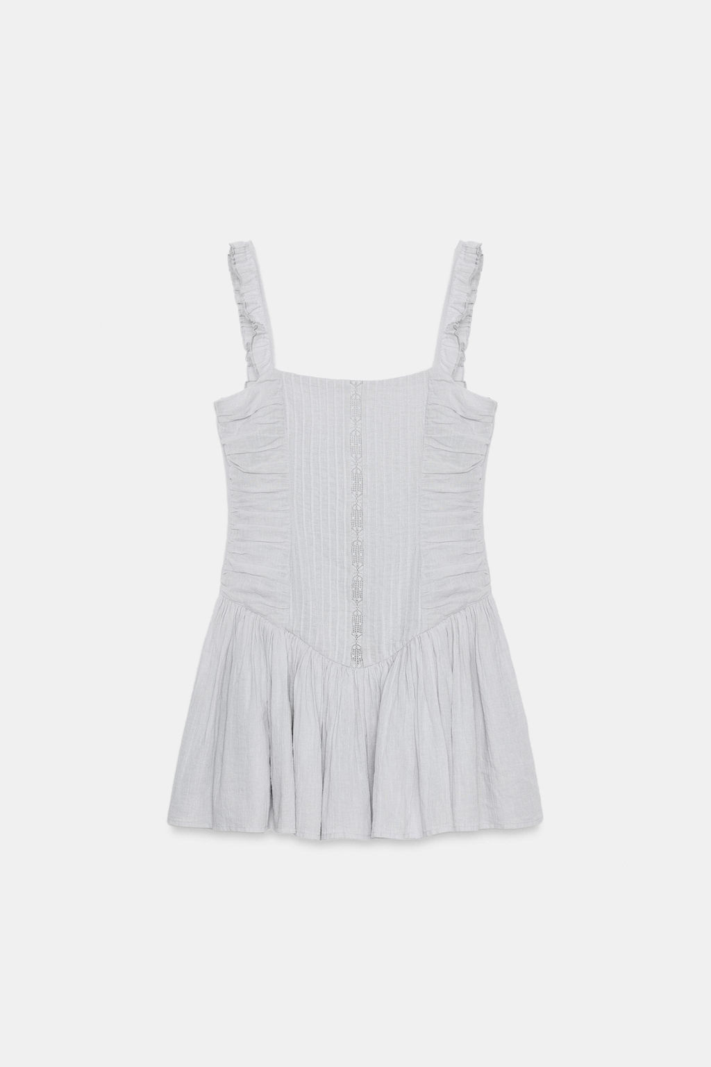 VESTIDO CORTO BORDADOS VOLUMEN / az-empolvado - Zara фото 5