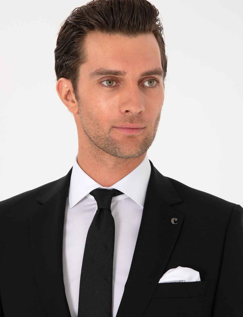 Siyah Slim Fit %100 Y_n Klasik Tak_m Elbise - Cacharel фото 2