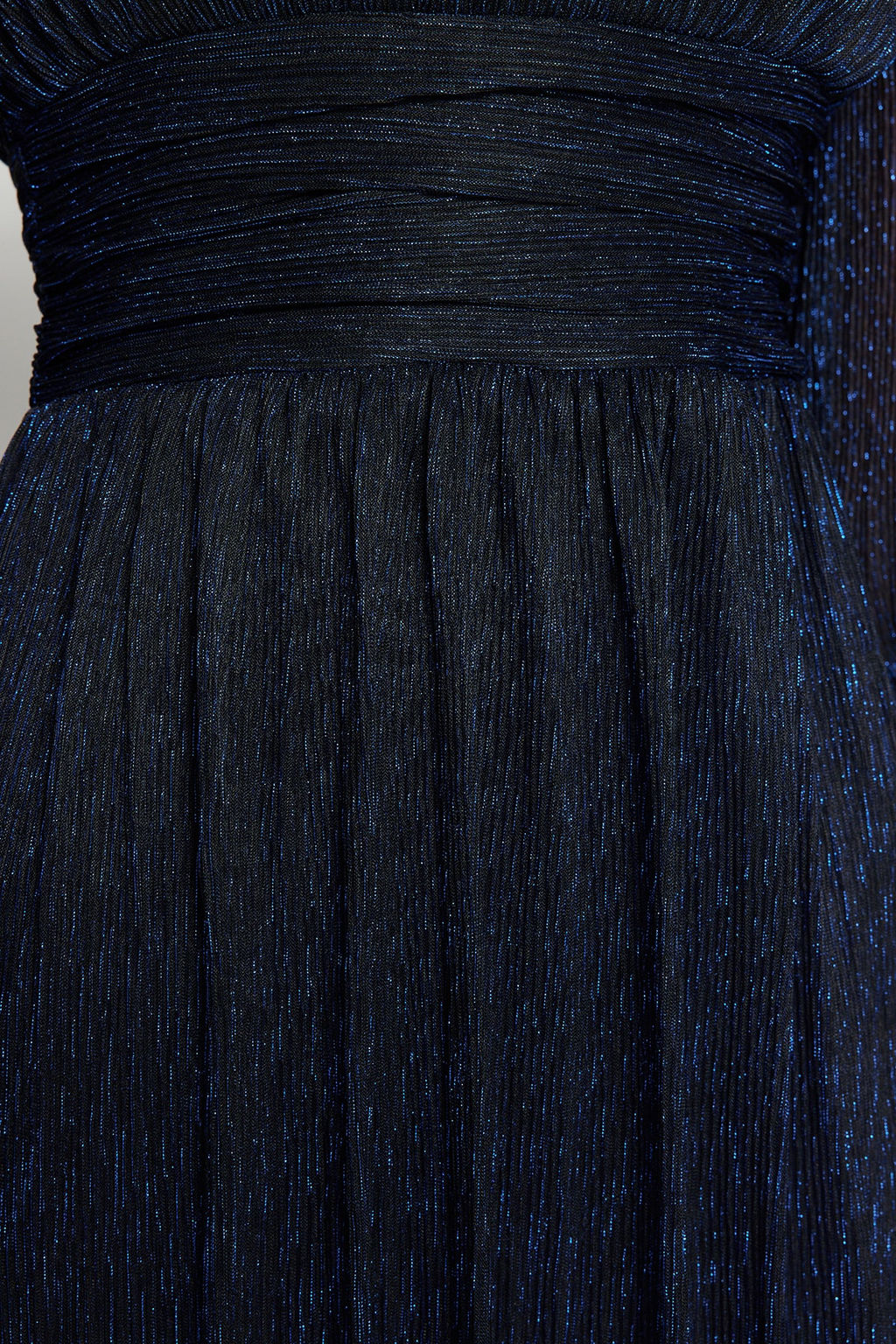 TRENDYOLMILLA Koyu Lacivert Par?lt?l? Orme K?sa S?k Abiye Elbise TPRAW23EL00304  фото 5