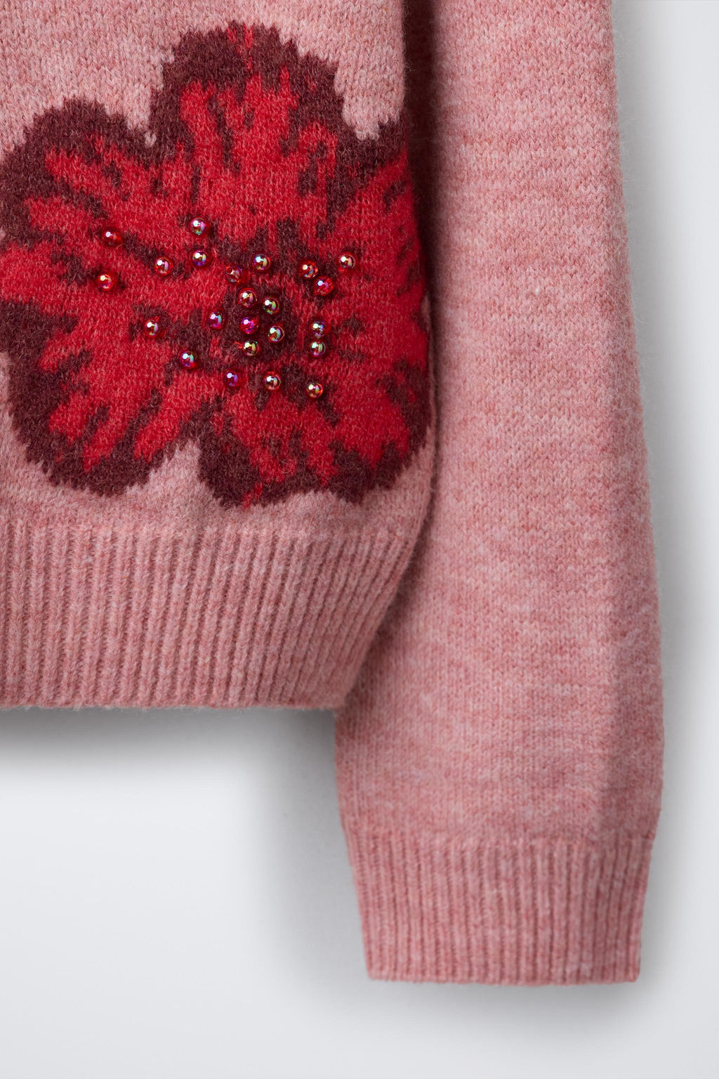FLORAL BEADED KNIT JUMPER - Zara фото 4