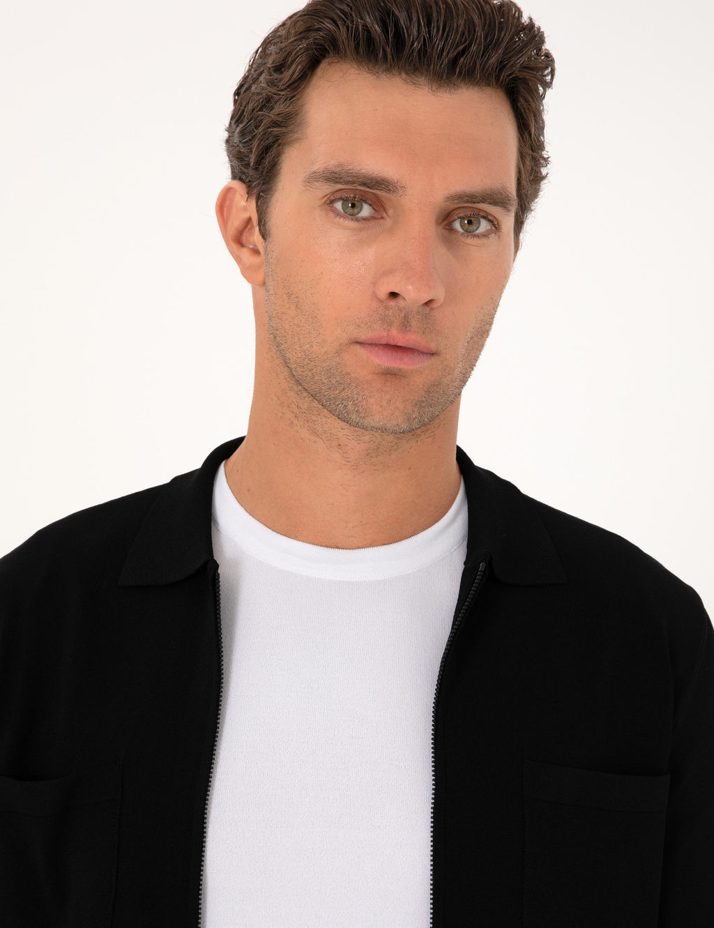 Siyah Regular Fit Fermuarl_ Triko H_rka - Cacharel фото 2