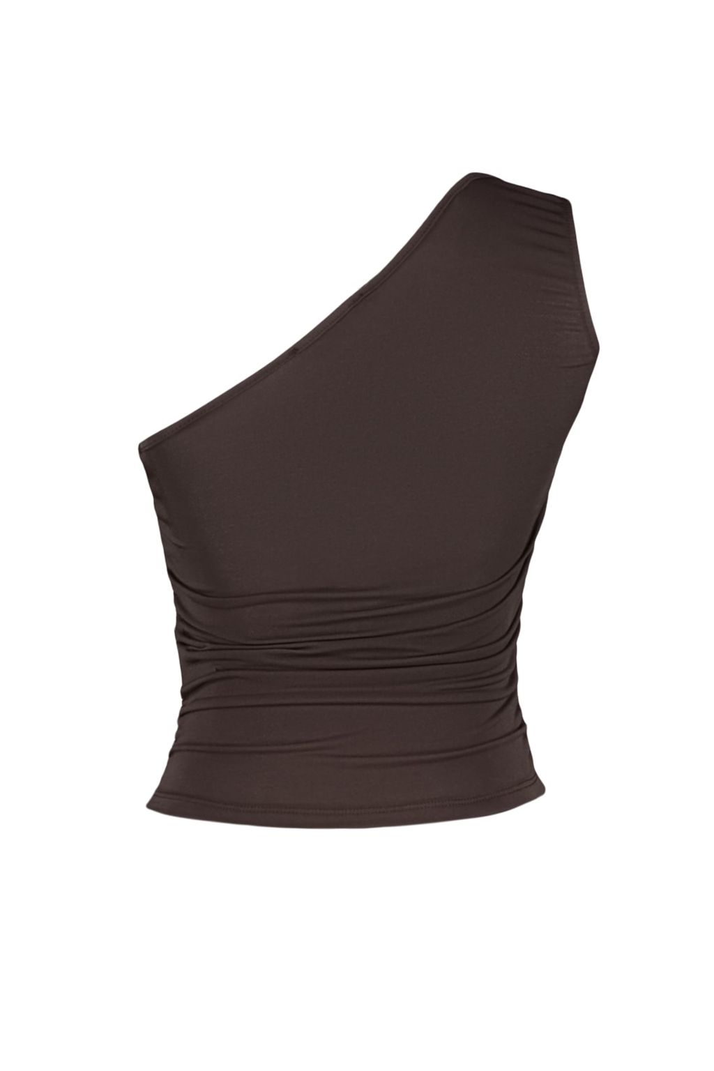 Kahverengi Buzgu Detayl? Fitted/Vucuda Oturan Tek Omuz Esnek Orme Bluz TWOSS21BZ0590