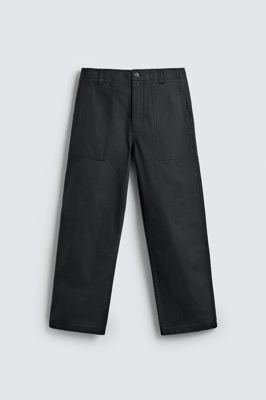 PANTAL?N STRAIGHT FIT LAVADO / Acero - Zara фото 7
