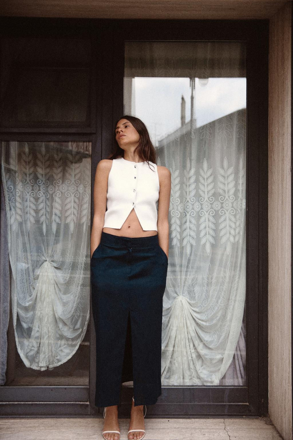 PLAIN KNIT CROP TOP - Zara фото 2