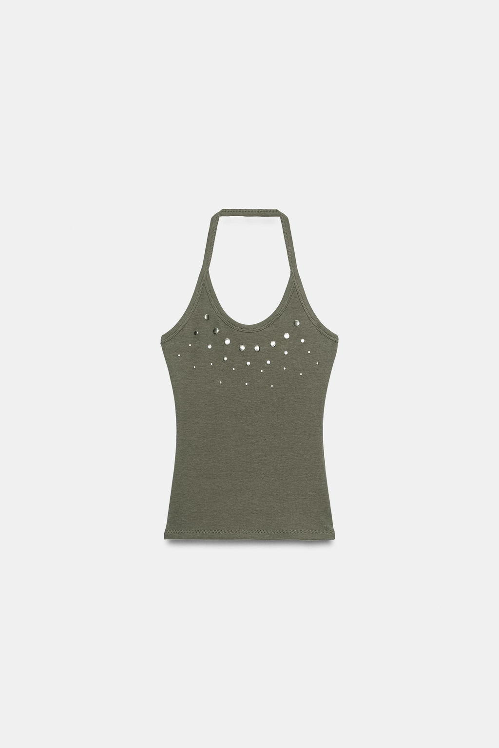 TOP HALTER TACHAS / Verde