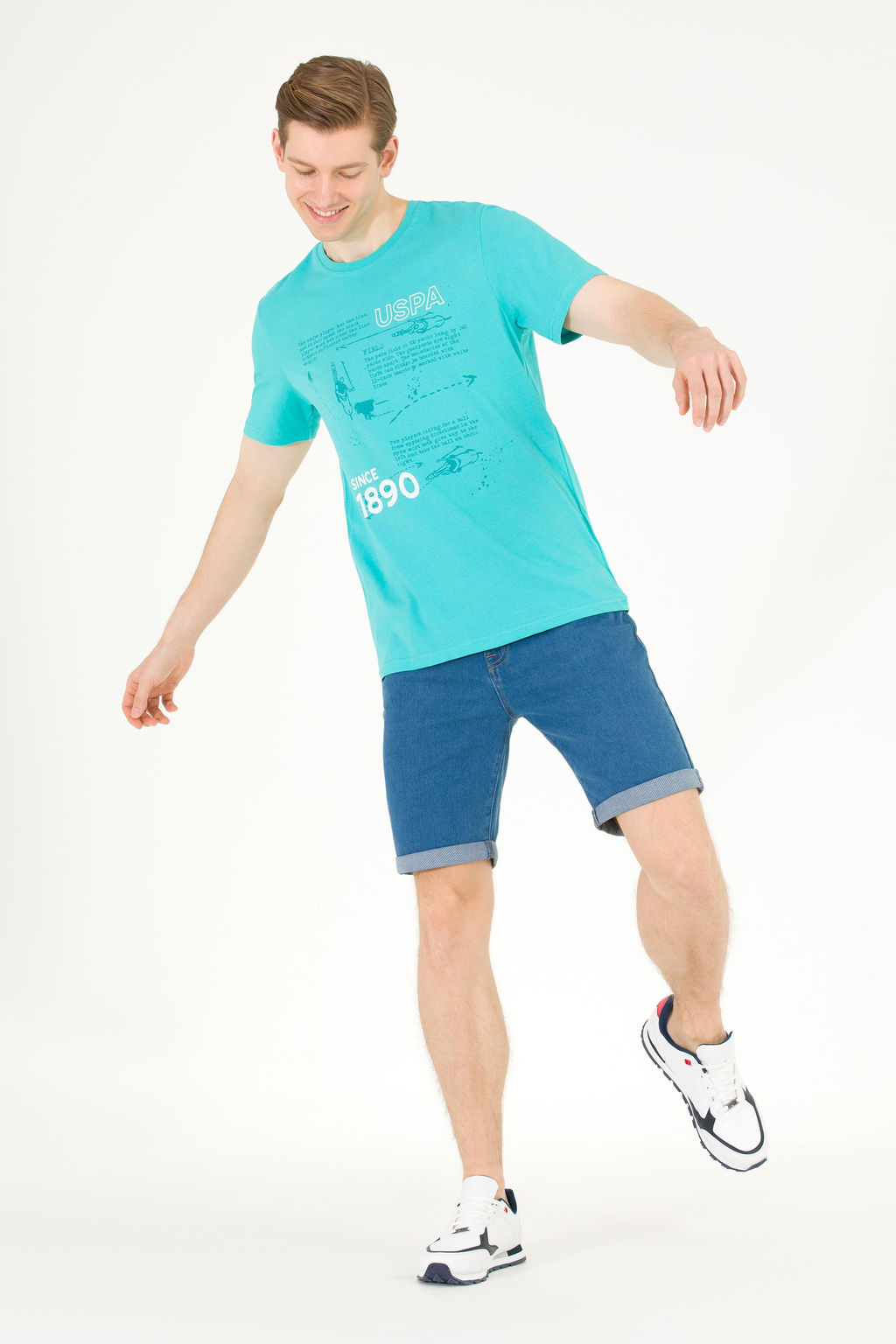 Мужская мятная футболка с круглым вырезом - U.s. polo assn фото 17