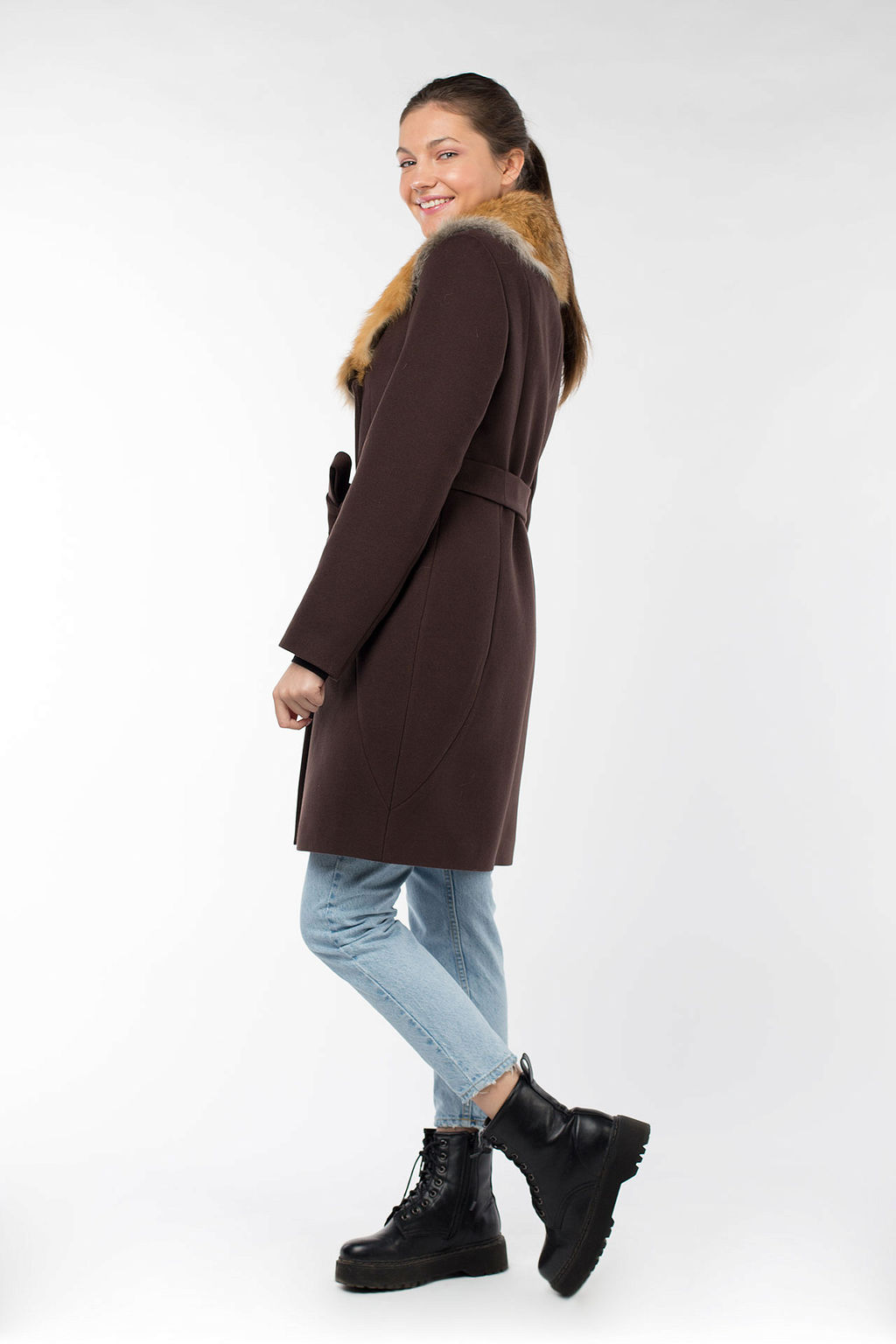 Мех натуральный (лиса) Пальто утепленное Холлофайбер 300 - El podio фото 2