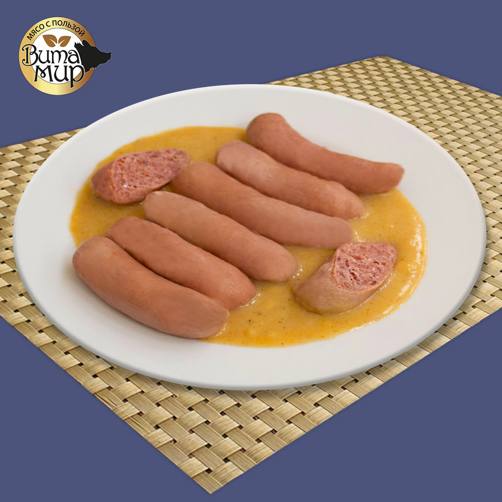 Колбаски охотничьи из мяса кабана в горчичном соусе высший сорт ВитаМир , 340г  фото 3