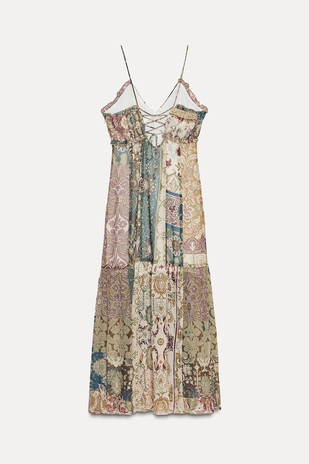 PATCHWORK PRINTED MIDI DRESS - Zara фото 8