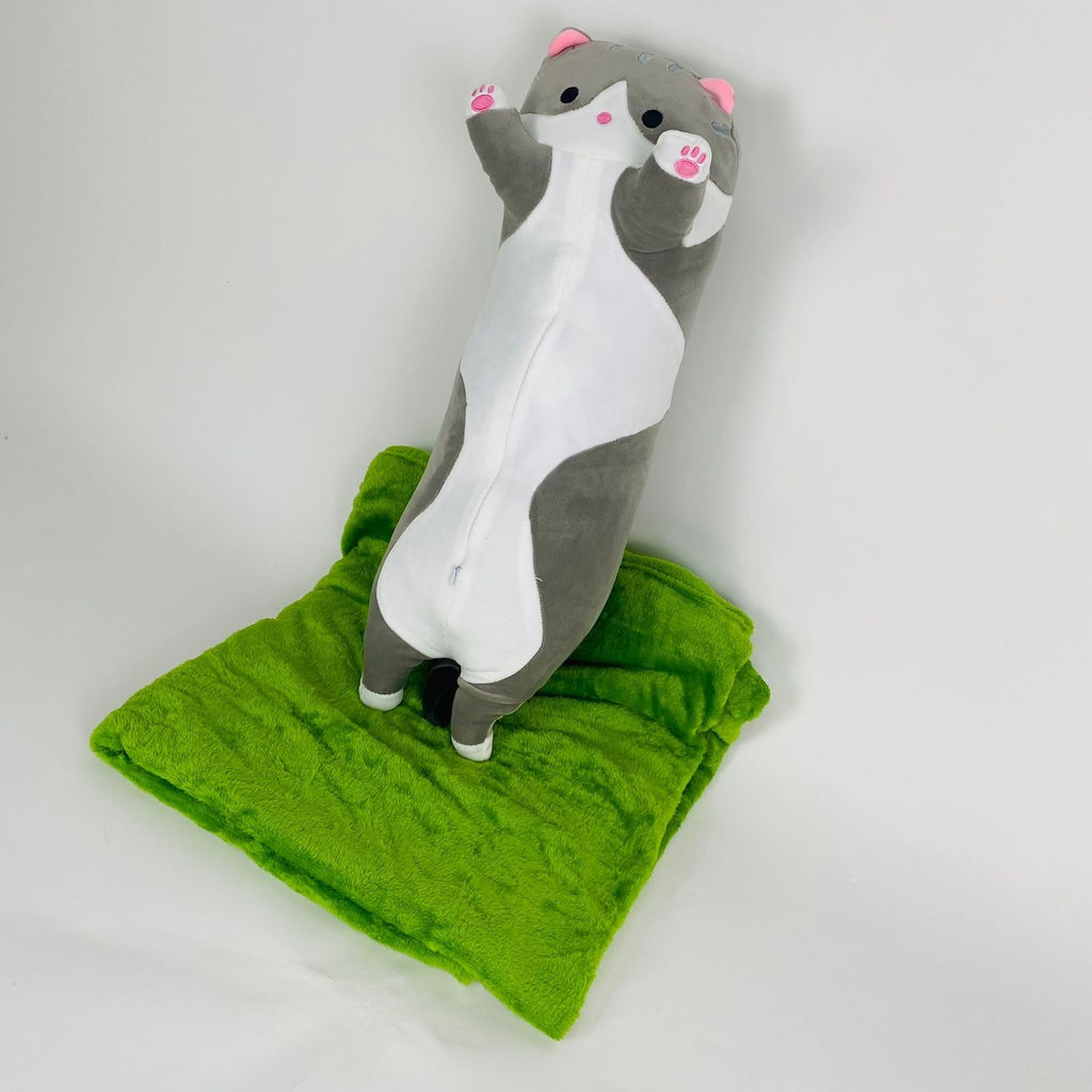 Мягкая игрушка с пледом Кот-батон 55 см 3 в 1 - Storyland фото 3