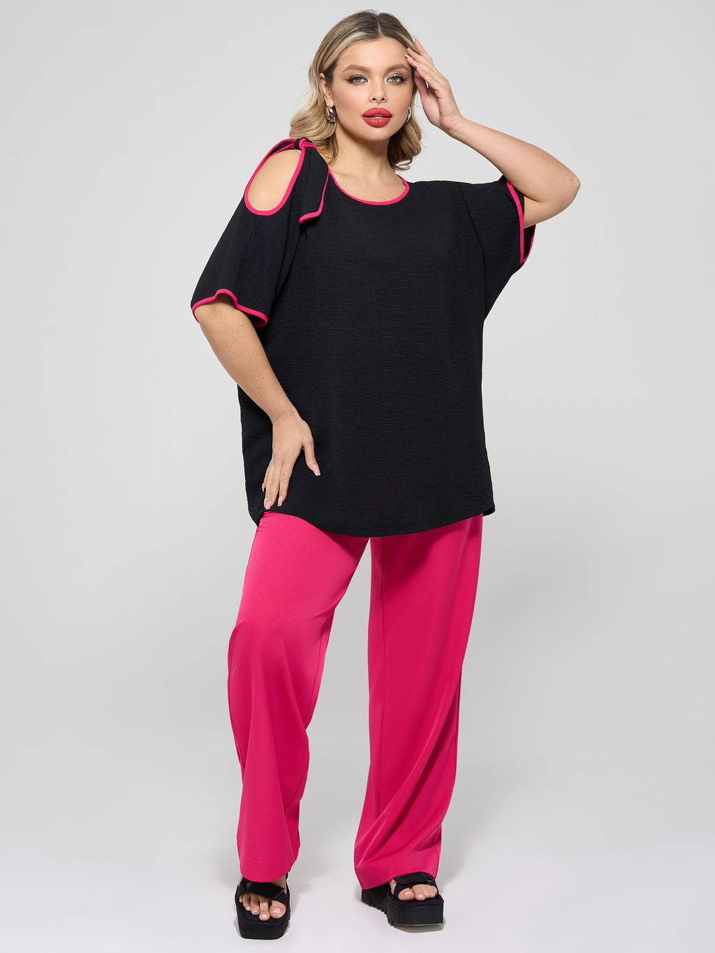 Блузка 0324-1 чёрный - Dora фото 21