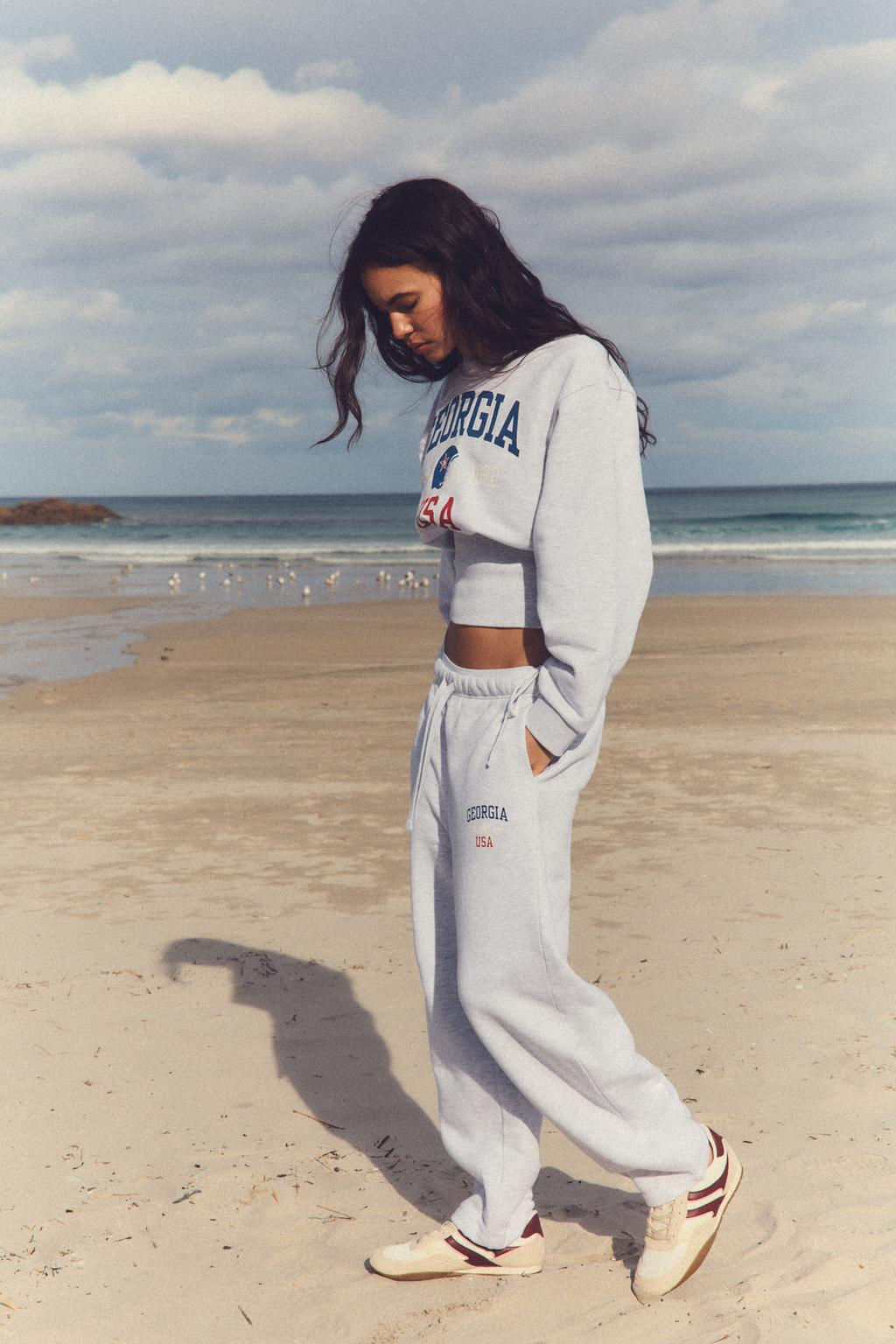 PLUSH TROUSERS WITH SLOGAN - Zara фото 3