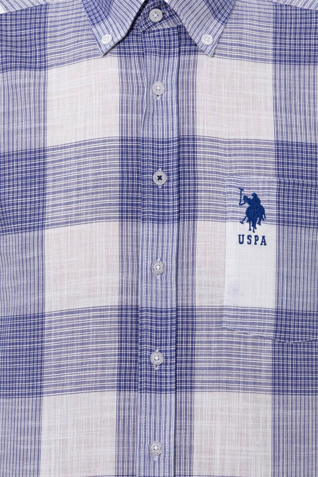 U. S. Polo Assn / Мужская синяя рубашка с коротким рукавом - U.s. polo assn фото 12