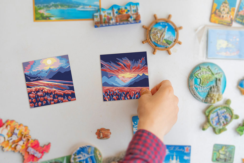 ФРЕЯ PNBM-010 Набор для раскрашивания по номерам (на магните) 9 х 9 см Цветочные поля