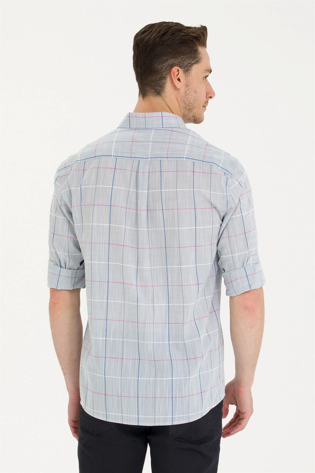 U. S. Polo Assn Мужская серая рубашка в шотландскую клетку - U.s. polo assn фото 12