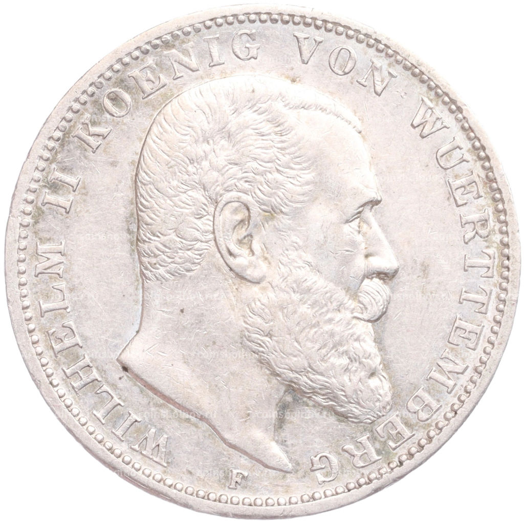 3 марки 1910 года F Германия (Вюртемберг)