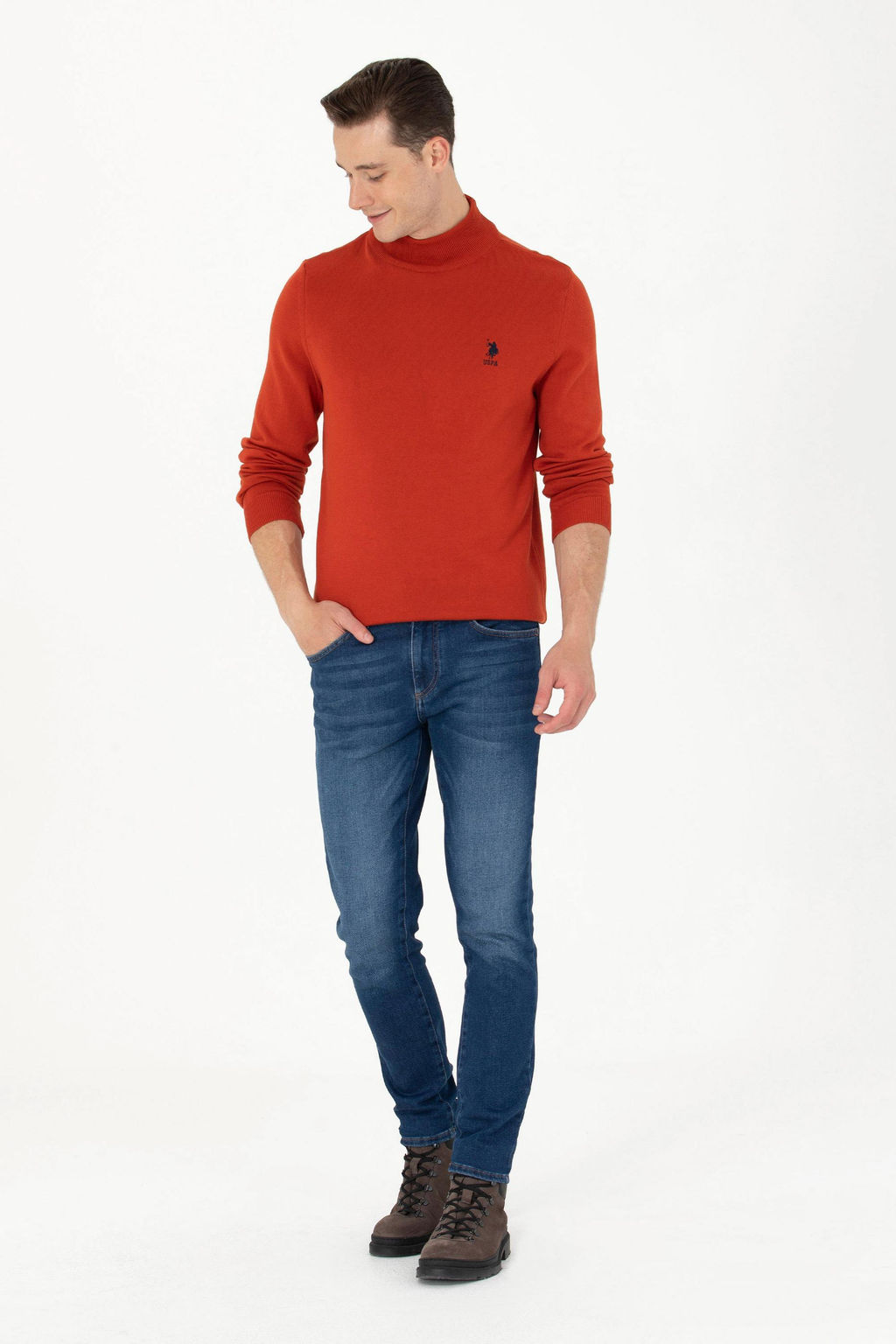 U. S. Polo Assn Мужской базовый свитер с плиткой - U.s. polo assn фото 18