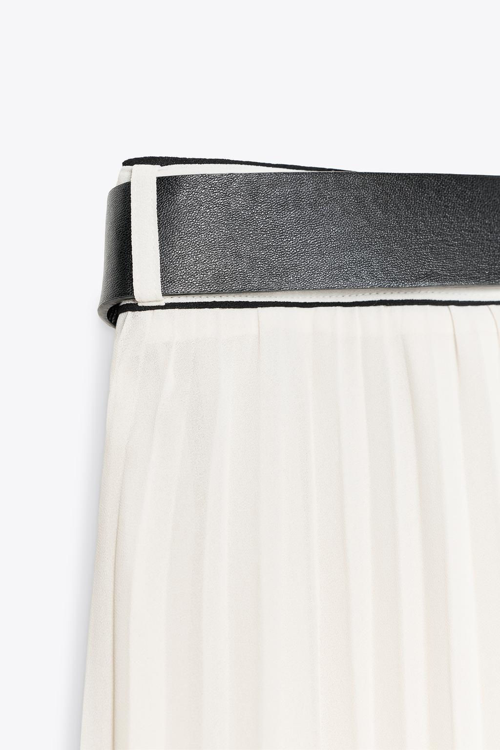 BELTED PLEATED MIDI SKIRT - Zara фото 8