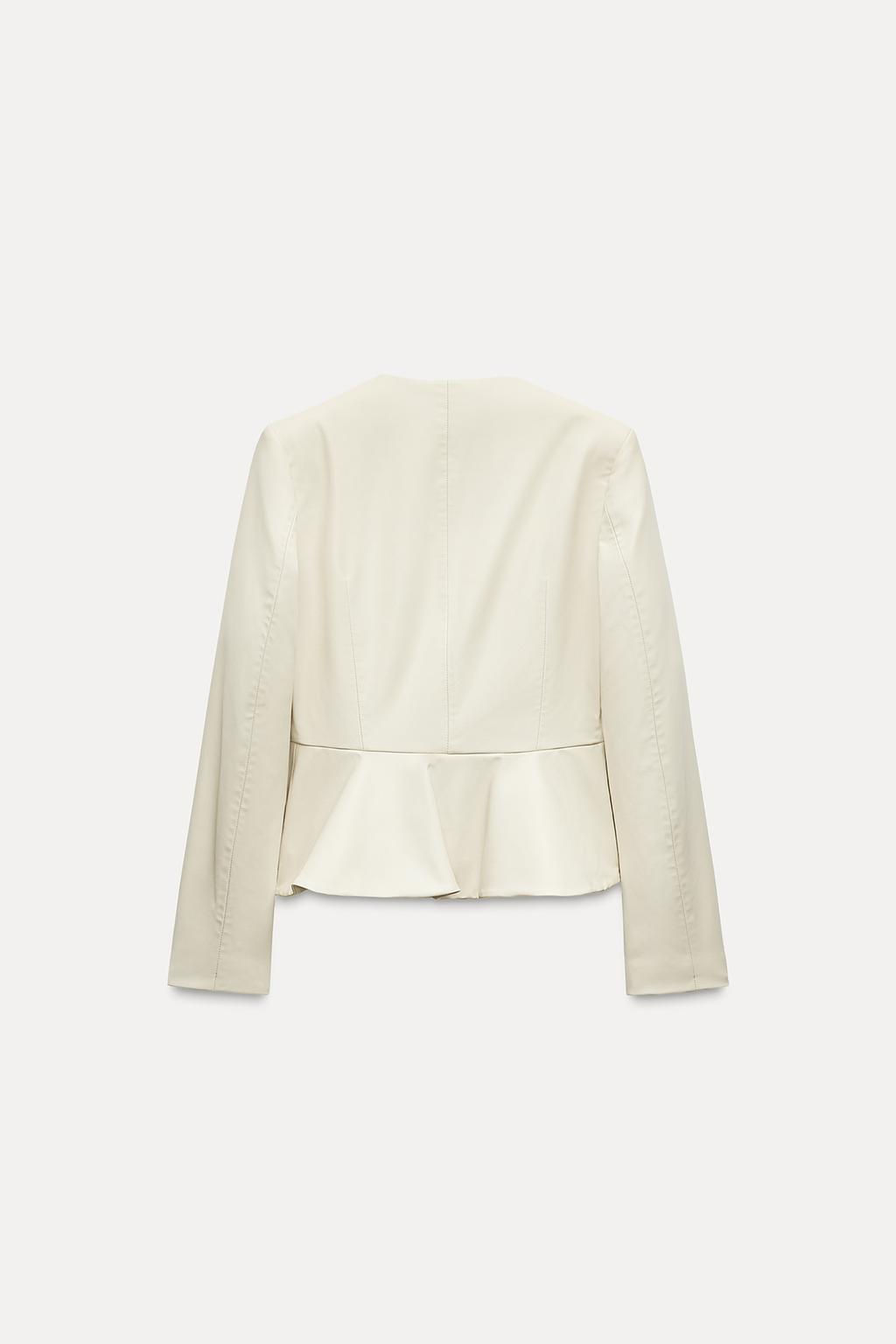 PEPLUM LEATHER EFFECT BLAZER - Zara фото 5