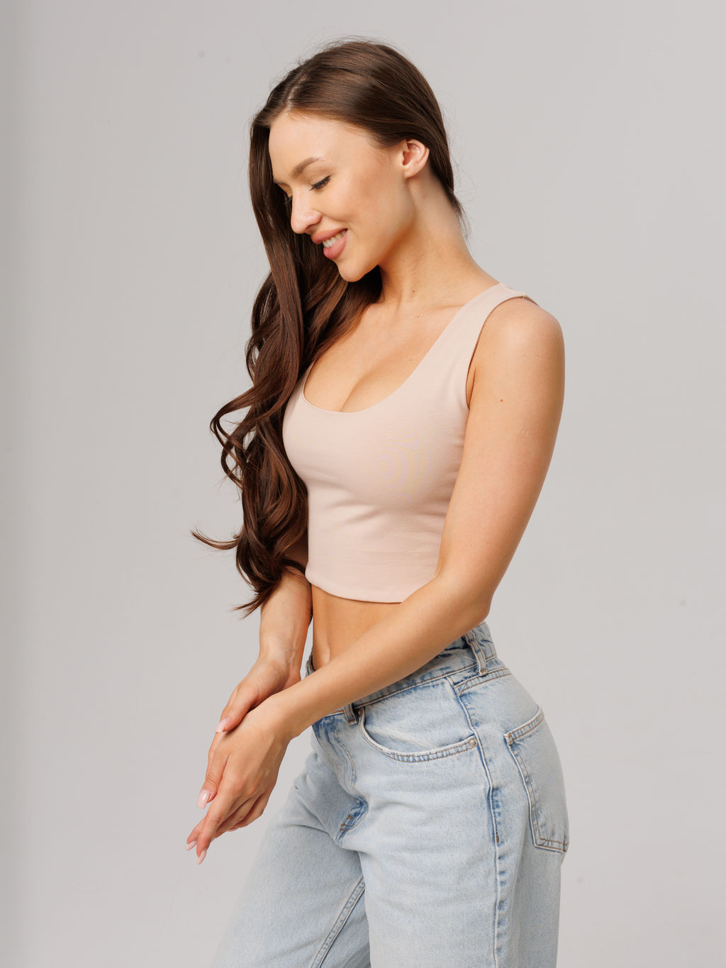 Женский укороченный топ Lingeamo бежевый ЛТ-09 (4)  фото 5