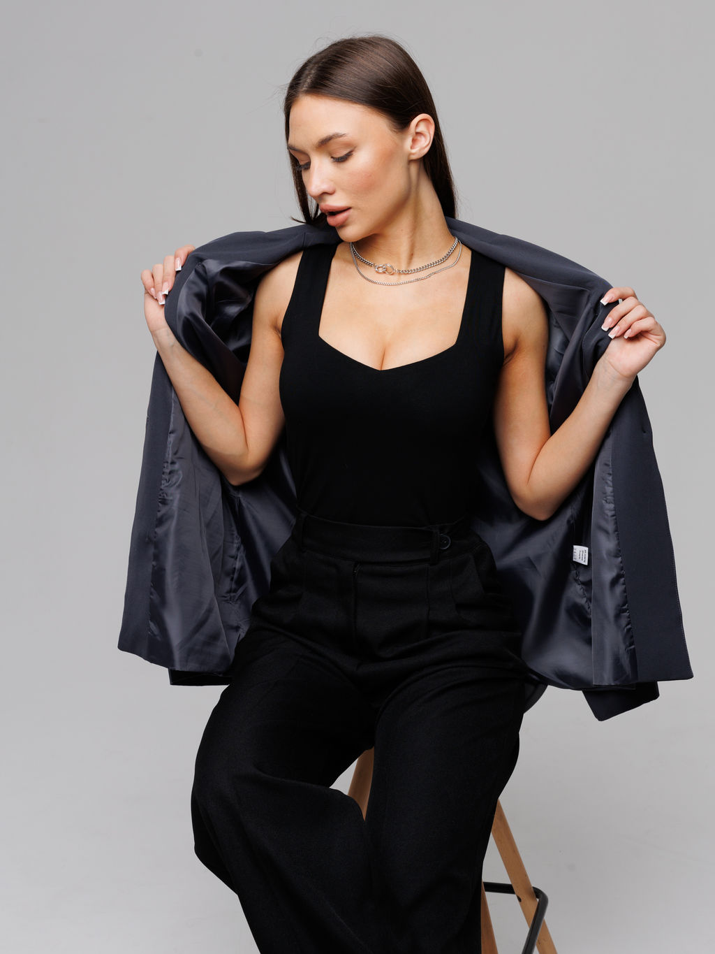 Женский топ с фигурным вырезом Lingeamo черный ЛТ-08 (7)  фото 4