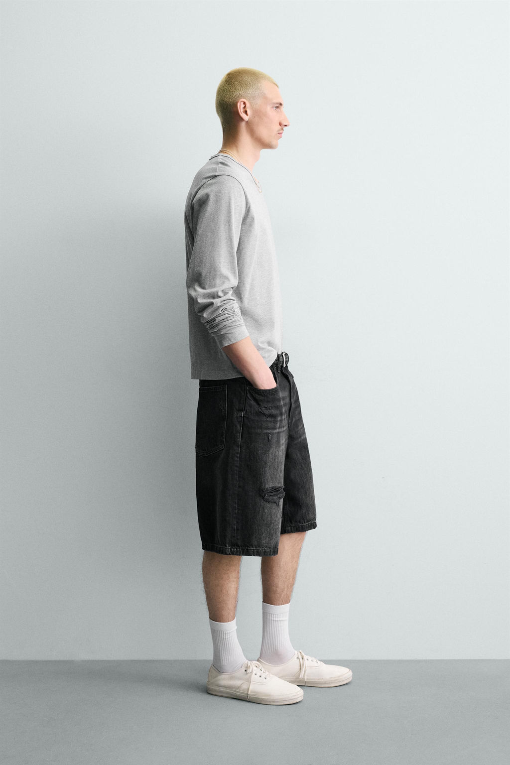 BERMUDA DENIM BAGGY FIT / Carb?n - Zara фото 4