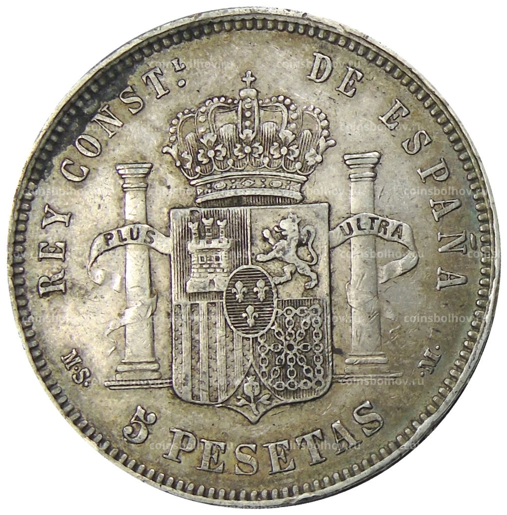 5 песет 1883 года Испания