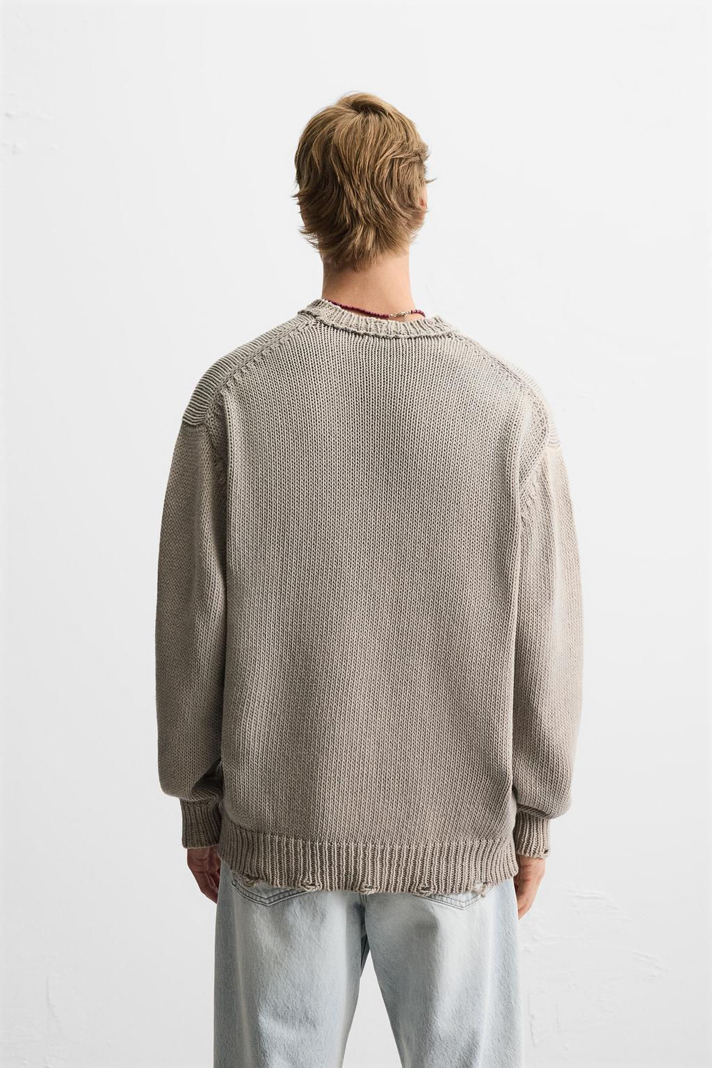 WASHED RIPPED EFFECT SWEATER - Zara фото 6