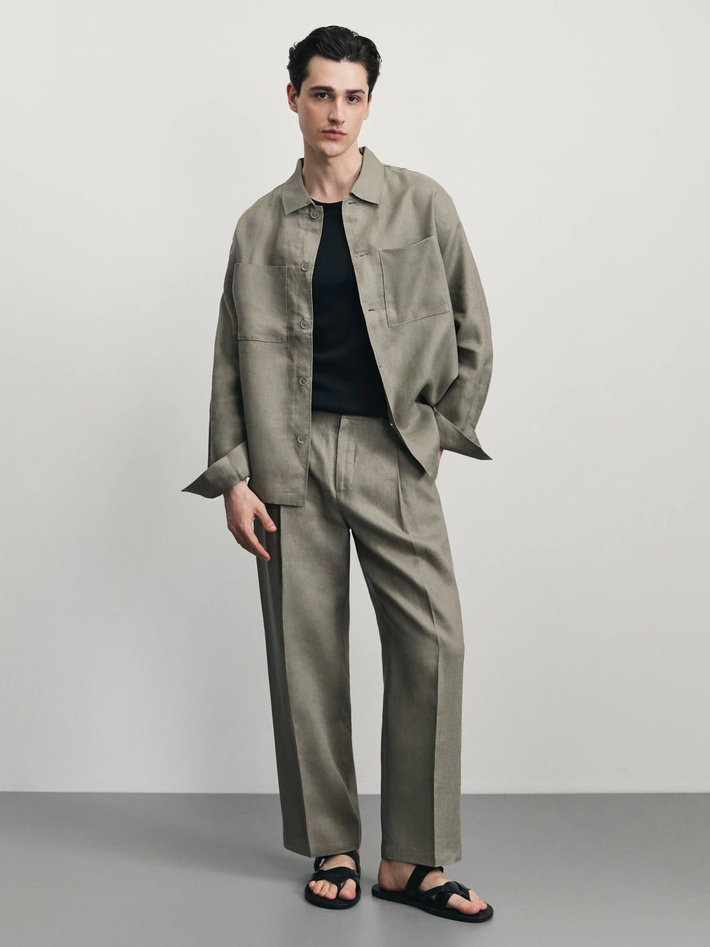 Рубашка 100% лён premium / Zarina  фото 3