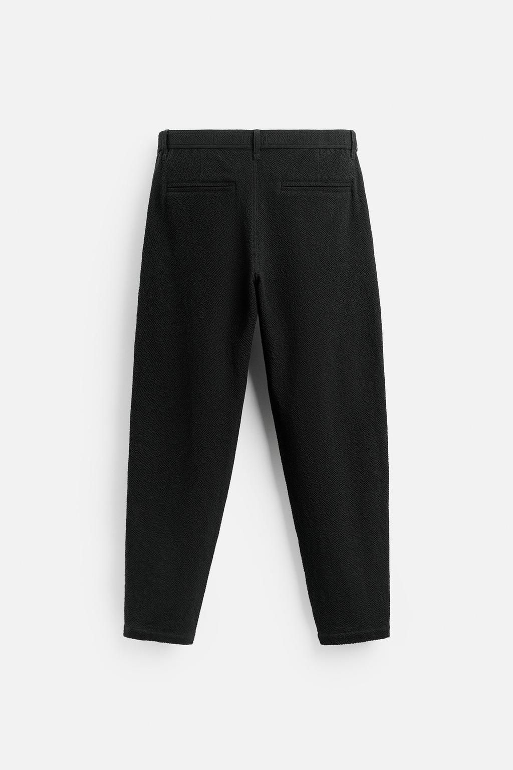 TEXTURED PLEATED TROUSERS - Zara фото 16