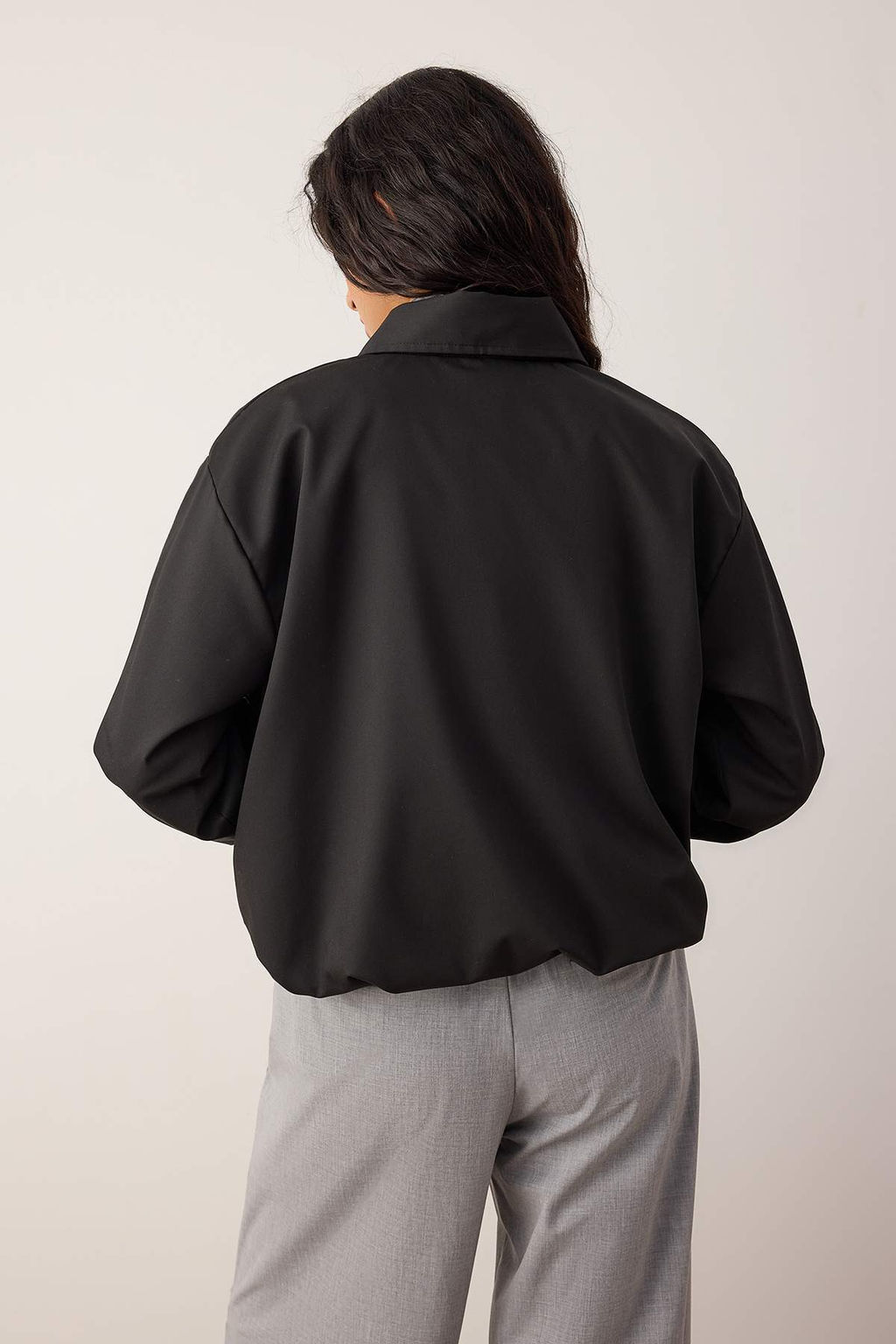 Siyah Regular Kal?p Fermuarl? Bomber Ceket Mont TWOAW26MO00160 - Trendyolmilla фото 4