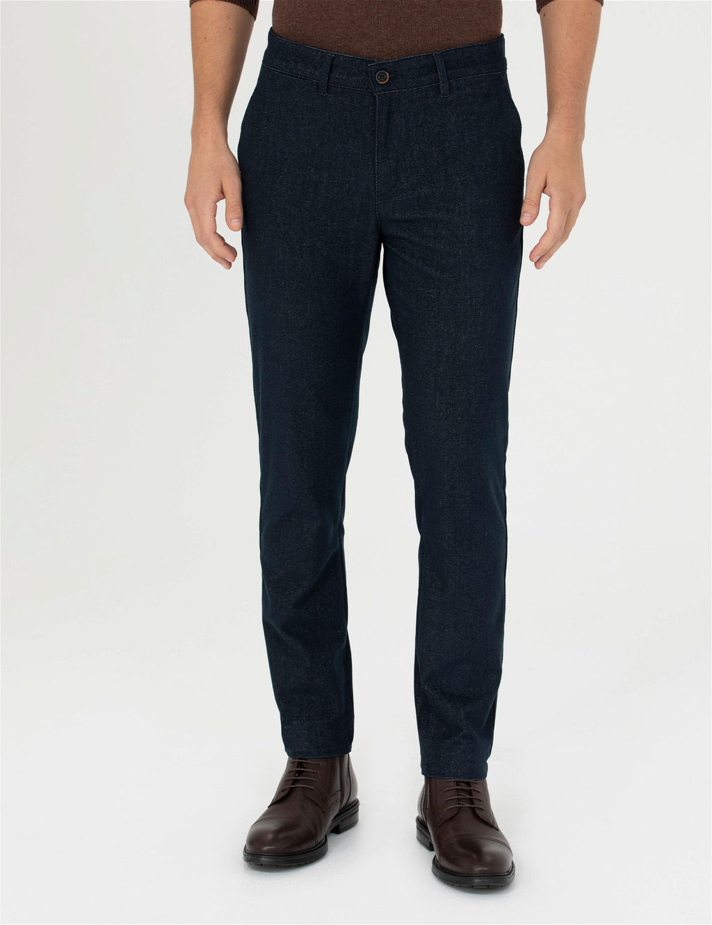 Lacivert Slim Fit Kanvas Pantolon - Pierre cardin фото 2