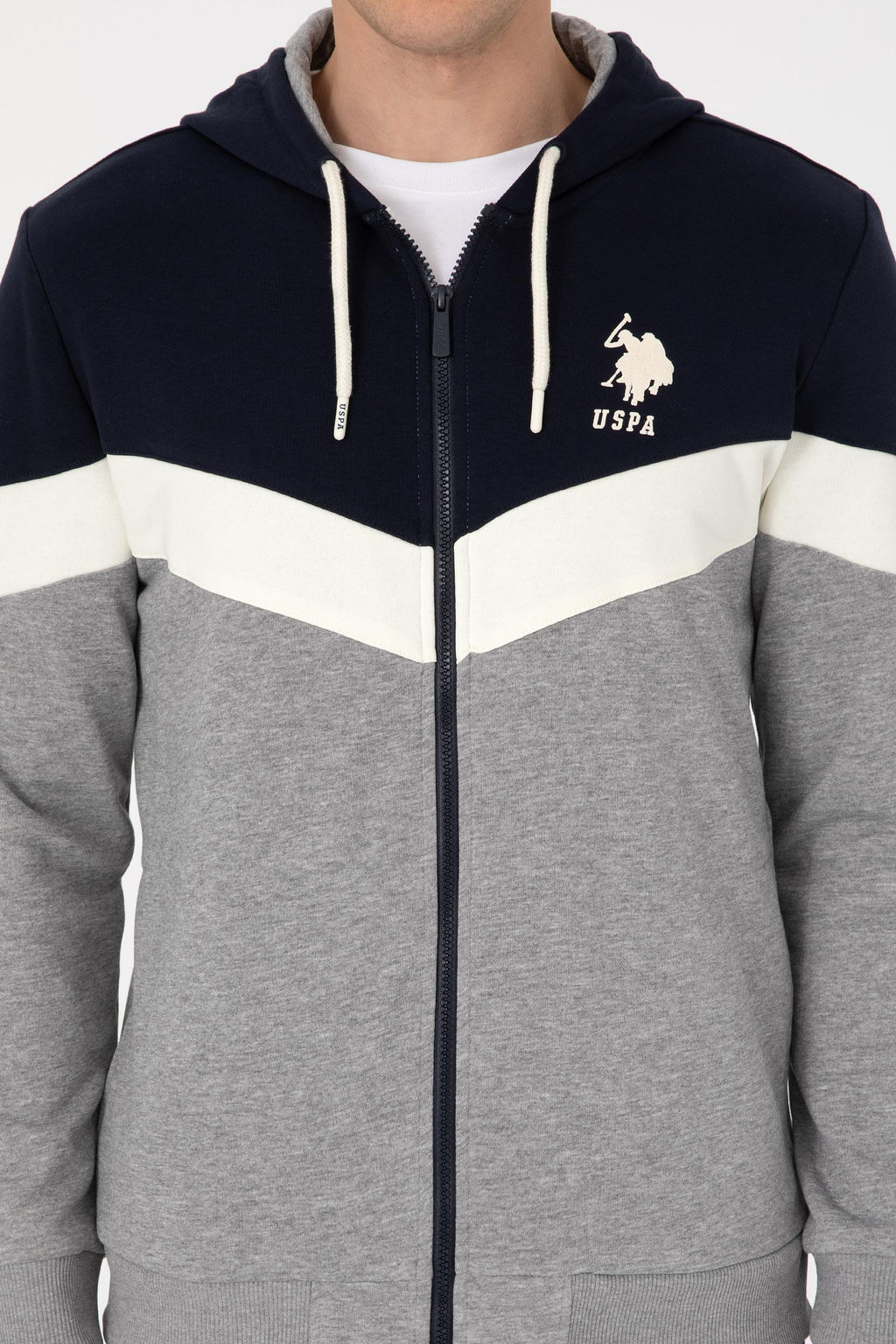 Худи Comfort Fit серый меланж из хлопка