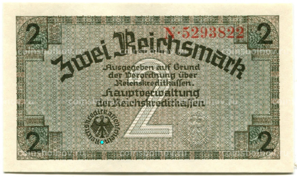 2 рейхсмарки 1940 года Германия (Для оккупированных территорий)