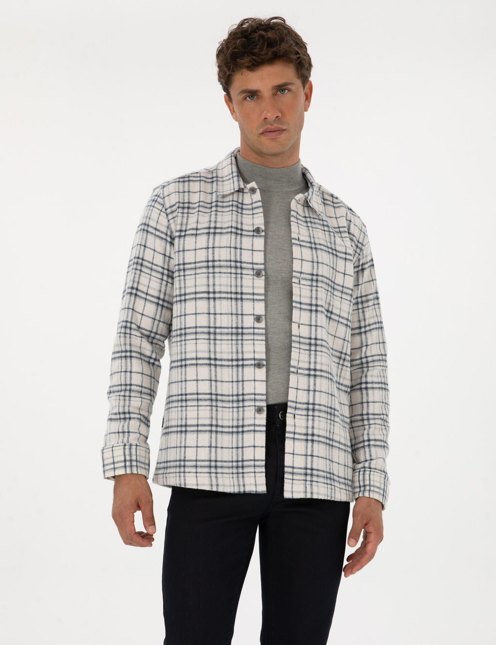 Lacivert Comfort Fit Uzun Kollu G_mlek