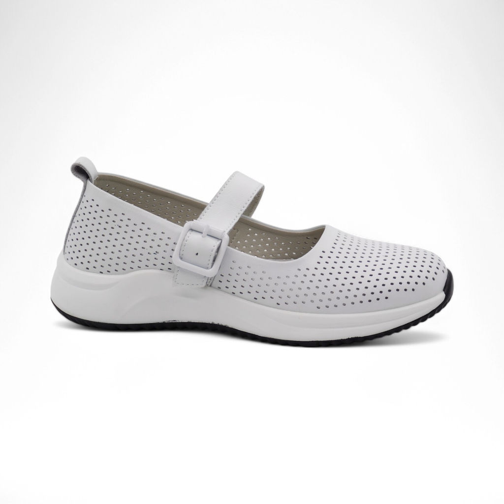 Женские туфли из натуральной кожи Р42-1 белые - Sport фото 2