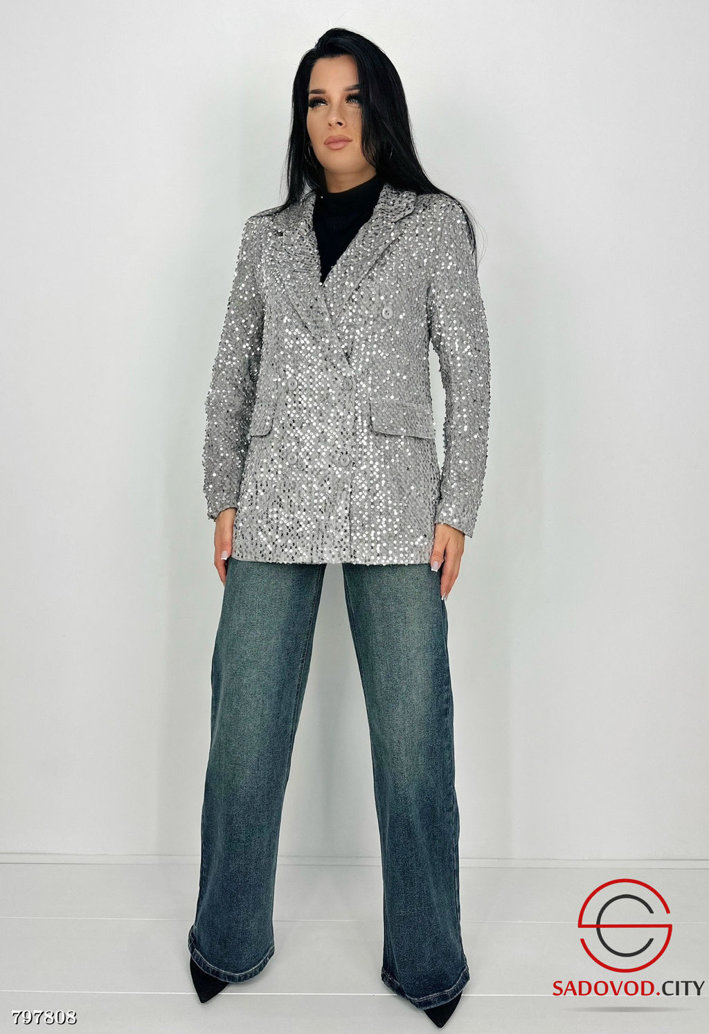 пиджак женский в паетках