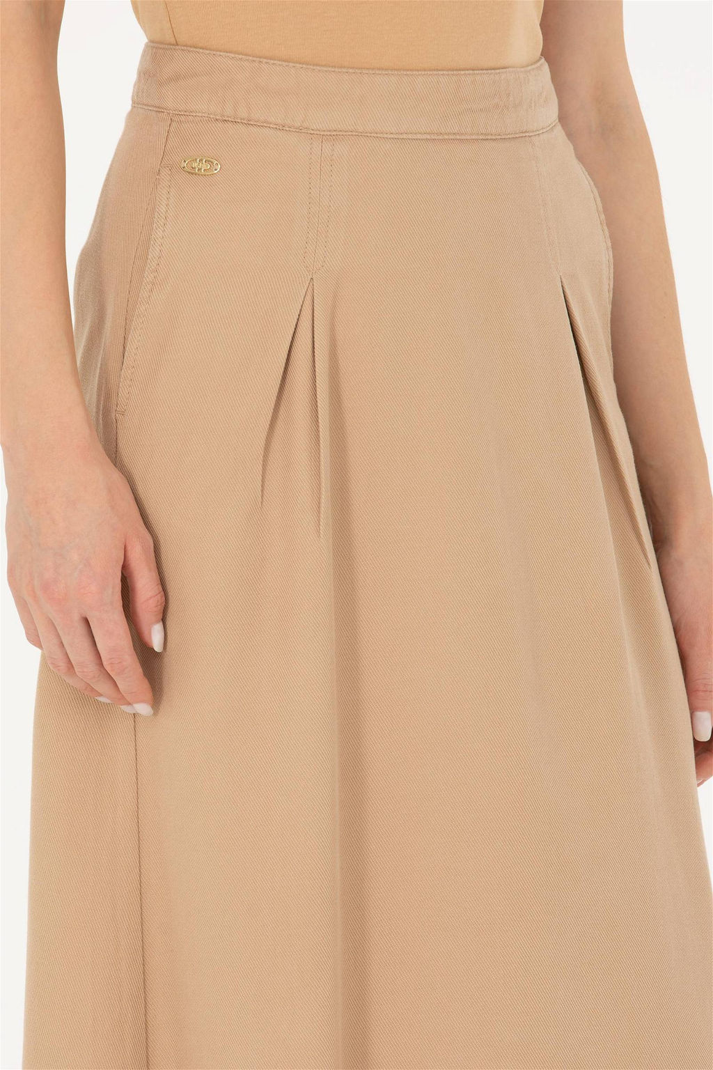 Женская тканая юбка песочного цвета - U.s. polo assn фото 6