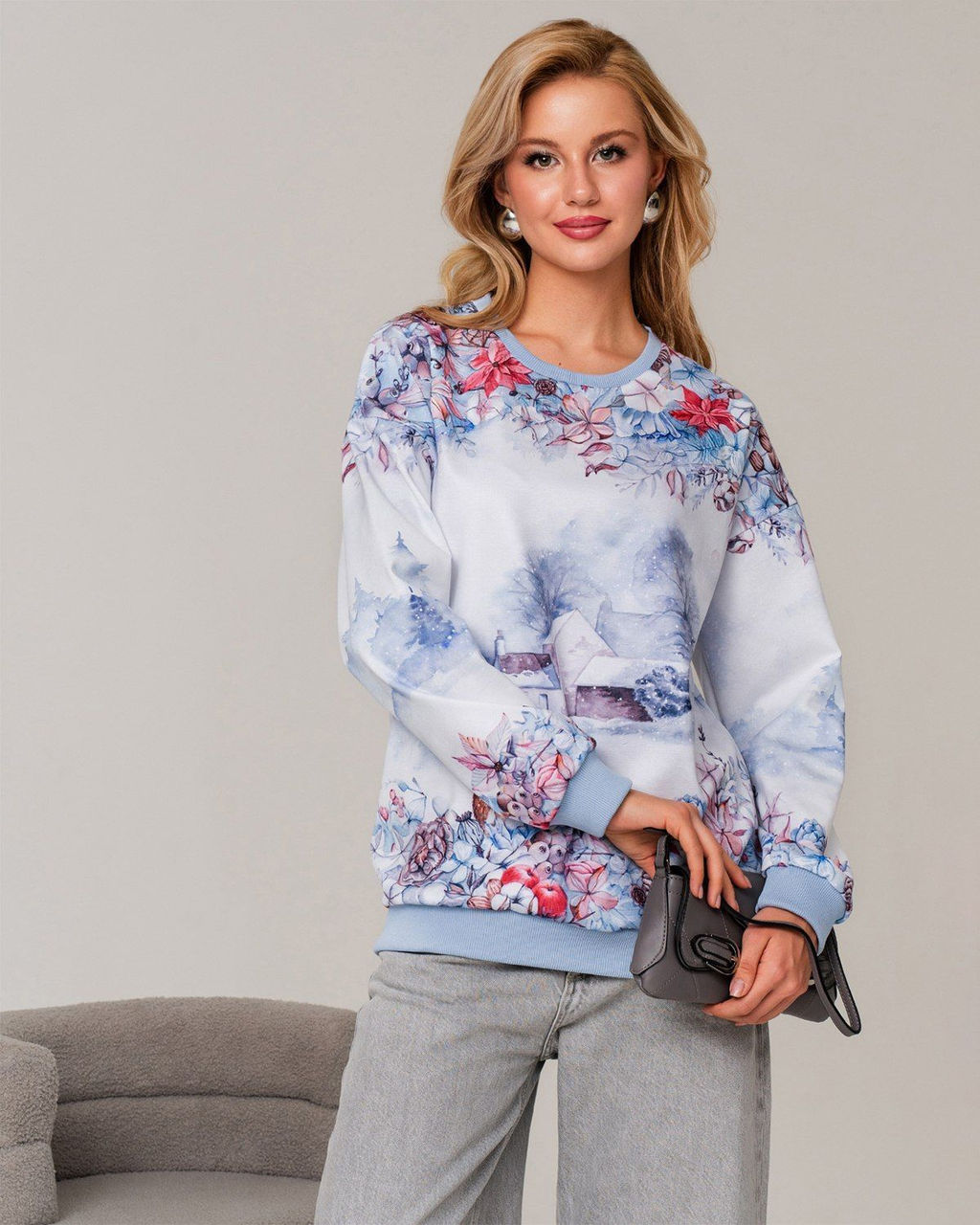 Удлиненный свитшот с принтом SNK002 - Sahar art lab фото 18